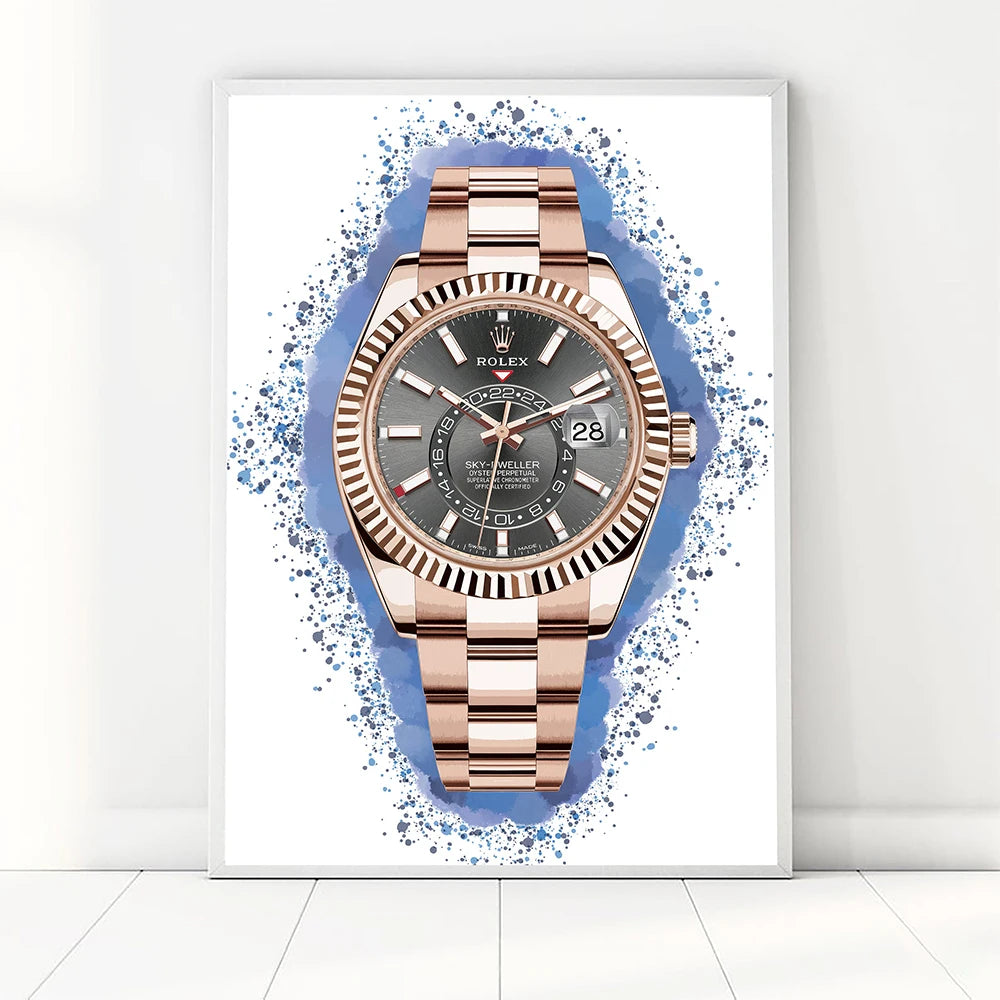 Brand Name Watches Canvas Wall Art Print Poster Air King Oyster Perpetual Decorative Mural Home Watch Store Decor Gift