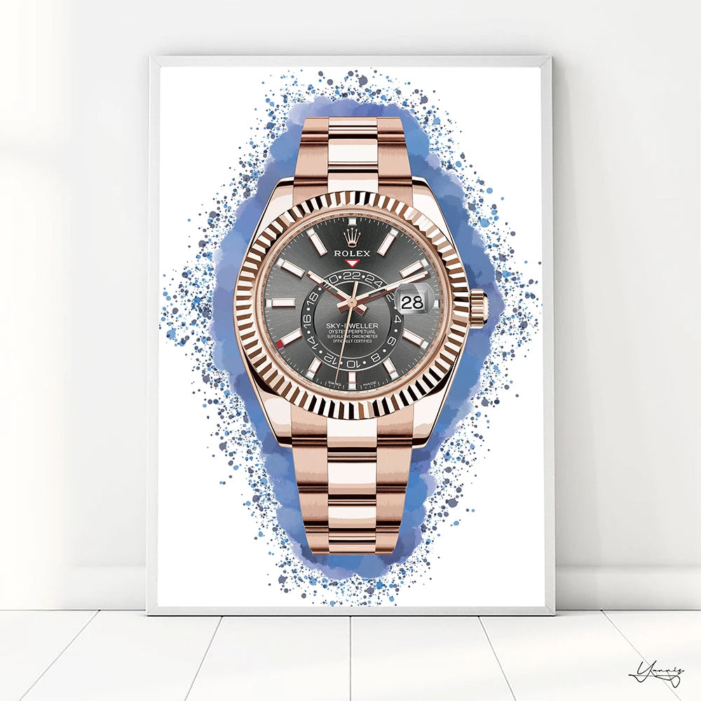 Brand Name Watches Canvas Wall Art Print Poster Air King Oyster Perpetual Decorative Mural Home Watch Store Decor Gift