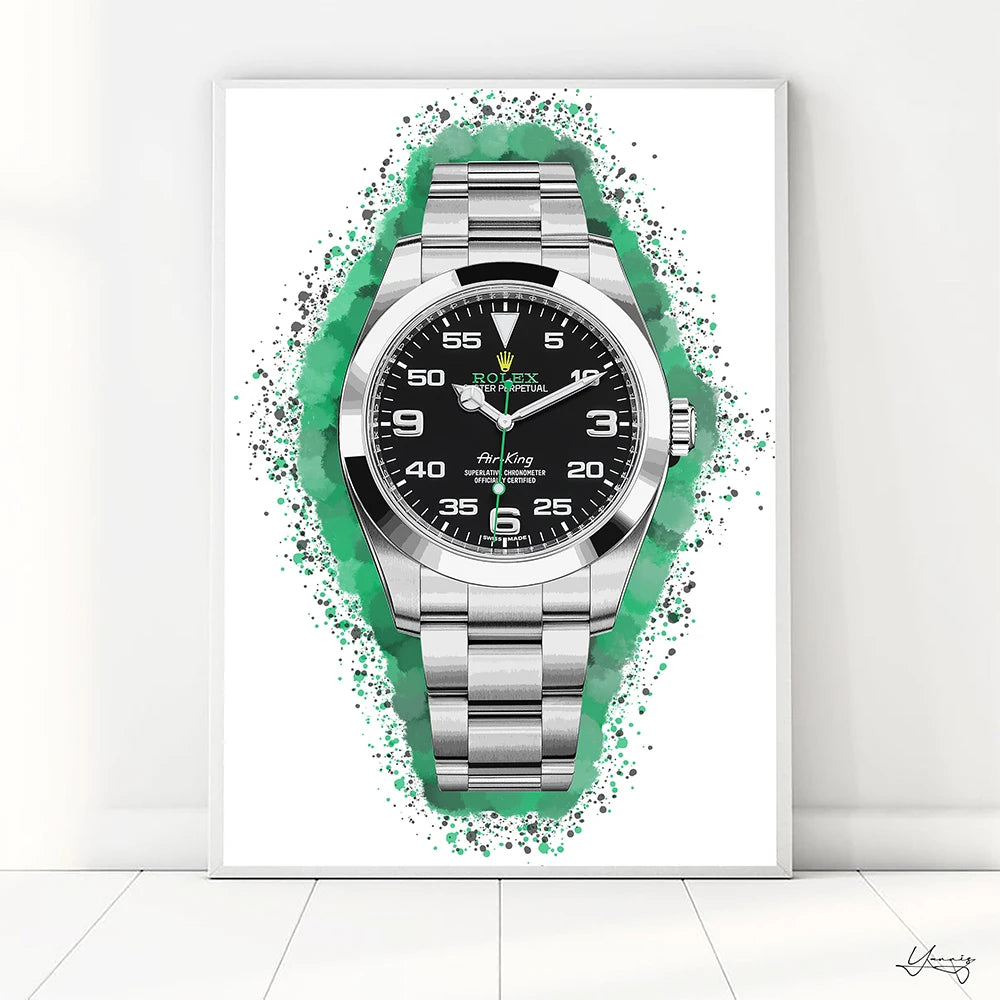Brand Name Watches Canvas Wall Art Print Poster Air King Oyster Perpetual Decorative Mural Home Watch Store Decor Gift