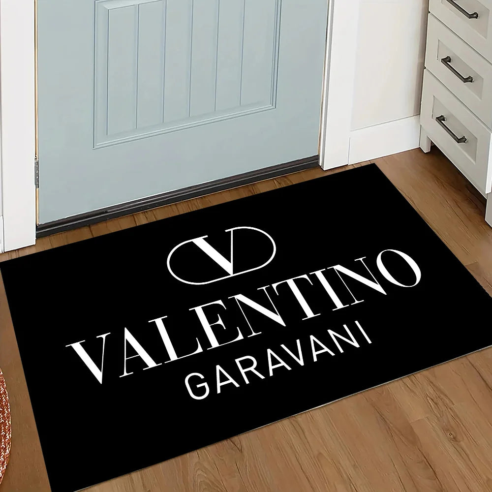 Valentino Logo Aesthetic Carpet for Bedroom Kitchen Rug House Entrance Mat Doormat Entrance Door Cute Room Decor Home Decoration