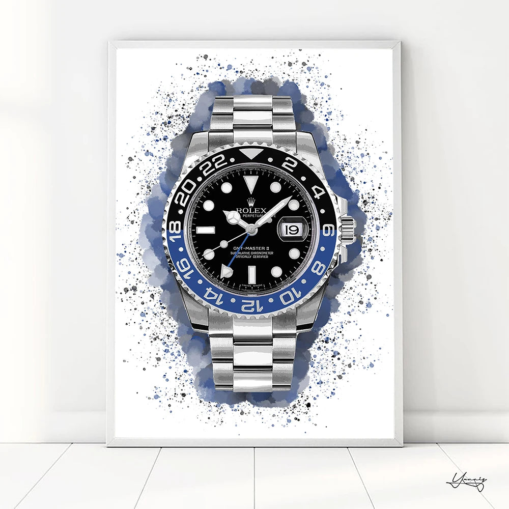 Brand Name Watches Canvas Wall Art Print Poster Air King Oyster Perpetual Decorative Mural Home Watch Store Decor Gift