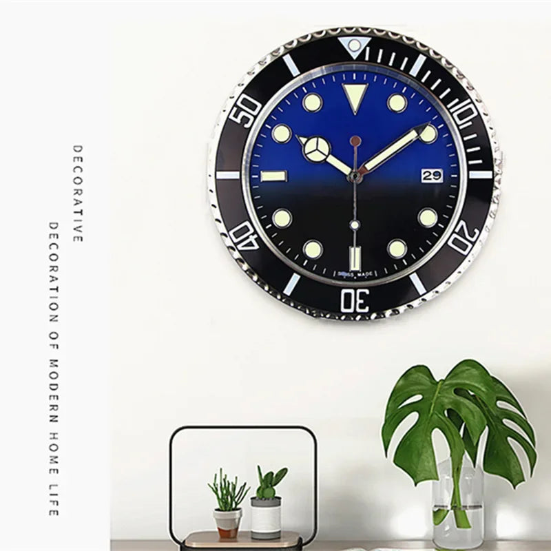 Luxury Wall Clock Design Metal Art Large Digital Luminous 35CM Wall Watches Clock 3D Home Decor Living Room Decoration Clocks