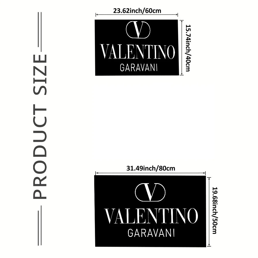 Valentino Logo Aesthetic Carpet for Bedroom Kitchen Rug House Entrance Mat Doormat Entrance Door Cute Room Decor Home Decoration