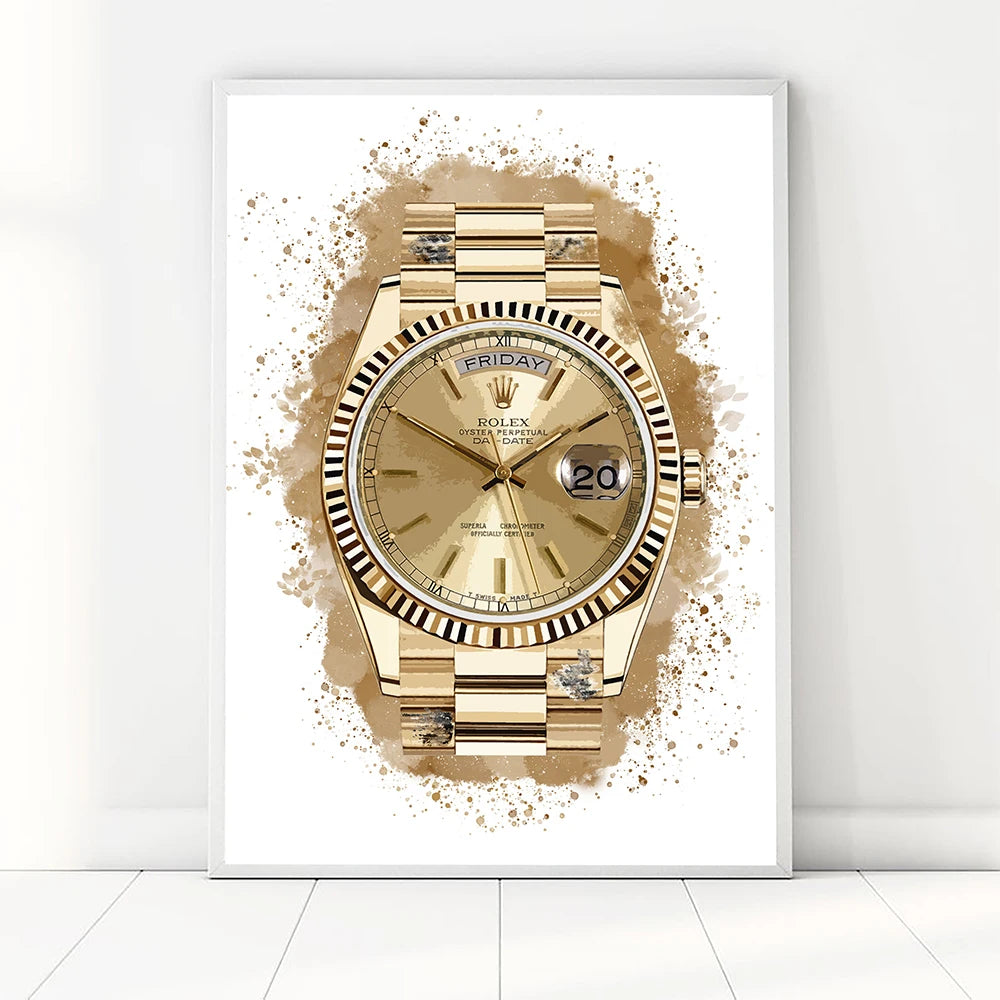 Brand Name Watches Canvas Wall Art Print Poster Air King Oyster Perpetual Decorative Mural Home Watch Store Decor Gift
