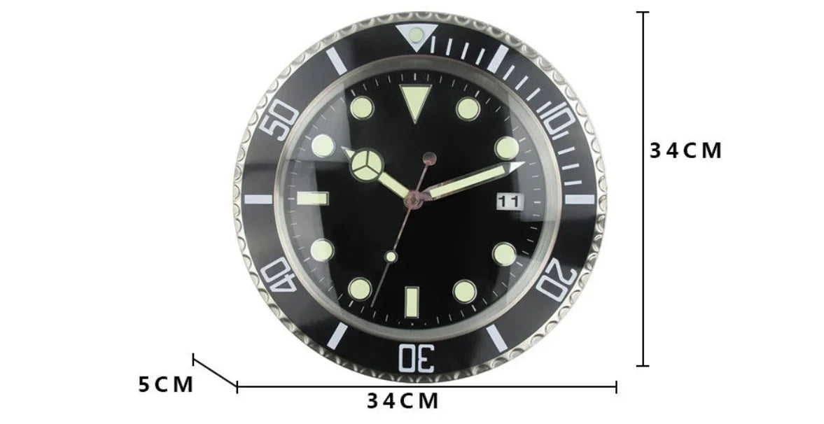 Luxury Wall Clock Design Metal Art Large Digital Luminous 35CM Wall Watches Clock 3D Home Decor Living Room Decoration Clocks