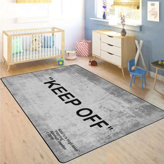 Keep Off Area Rugs Grey 3D Printed Modern Large Carpet Non-Slip Floor Mat Rug for Bedroom Livingroom Playroom Home Decor Mats