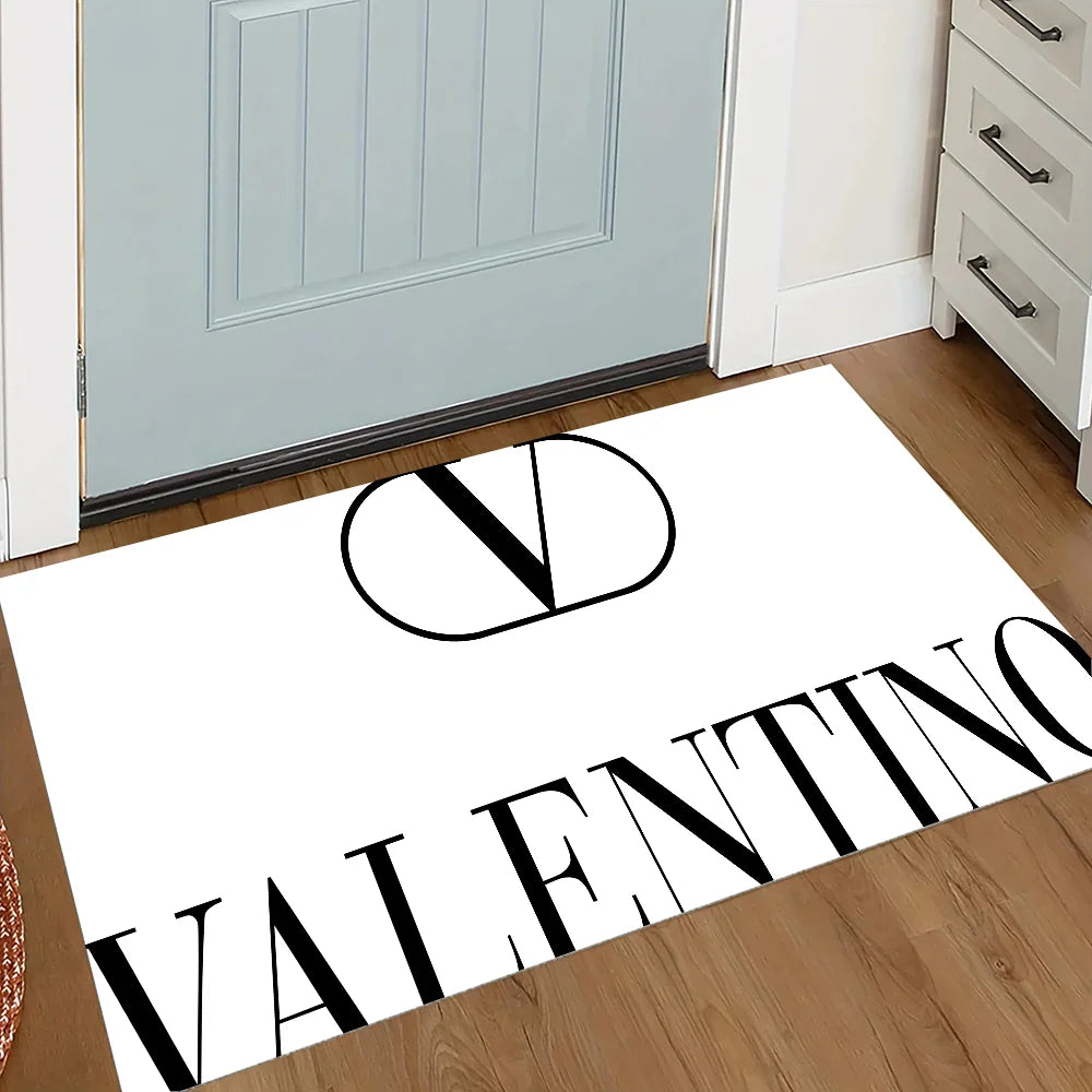 Valentino Logo Aesthetic Carpet for Bedroom Kitchen Rug House Entrance Mat Doormat Entrance Door Cute Room Decor Home Decoration
