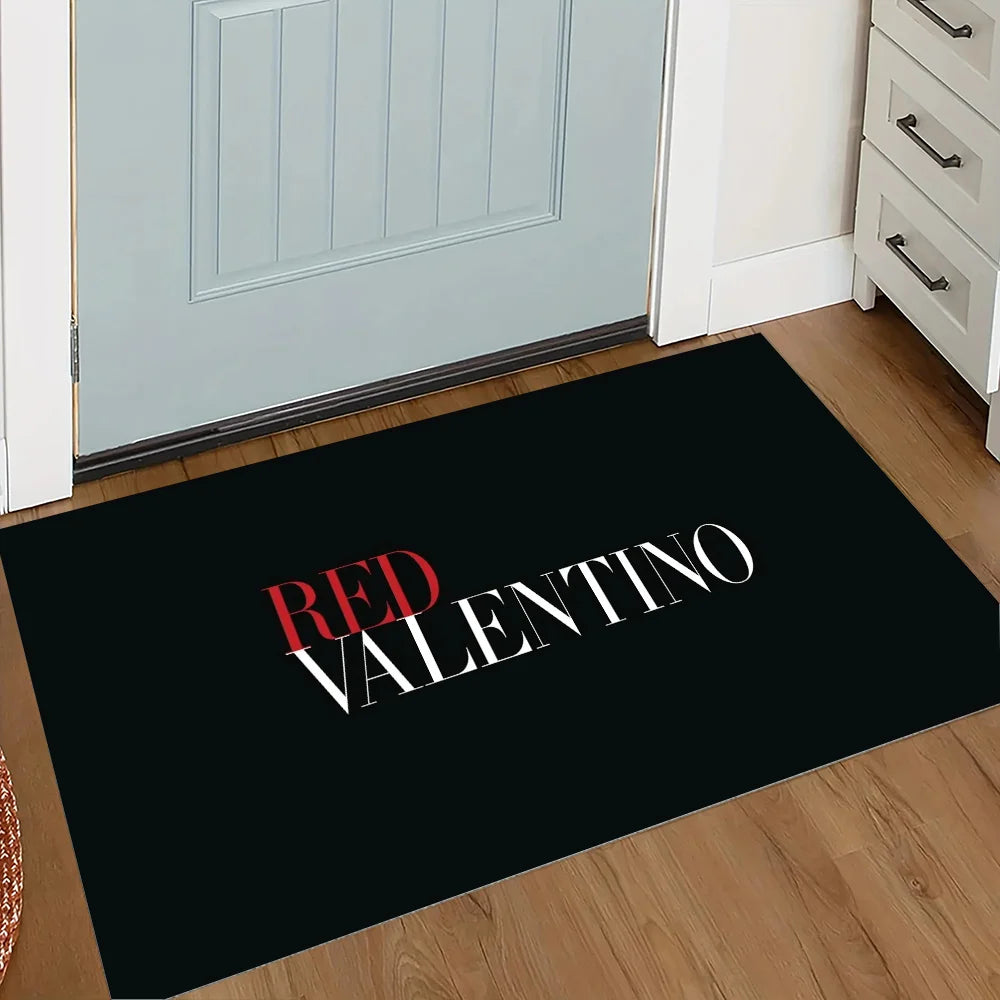 Valentino Logo Aesthetic Carpet for Bedroom Kitchen Rug House Entrance Mat Doormat Entrance Door Cute Room Decor Home Decoration