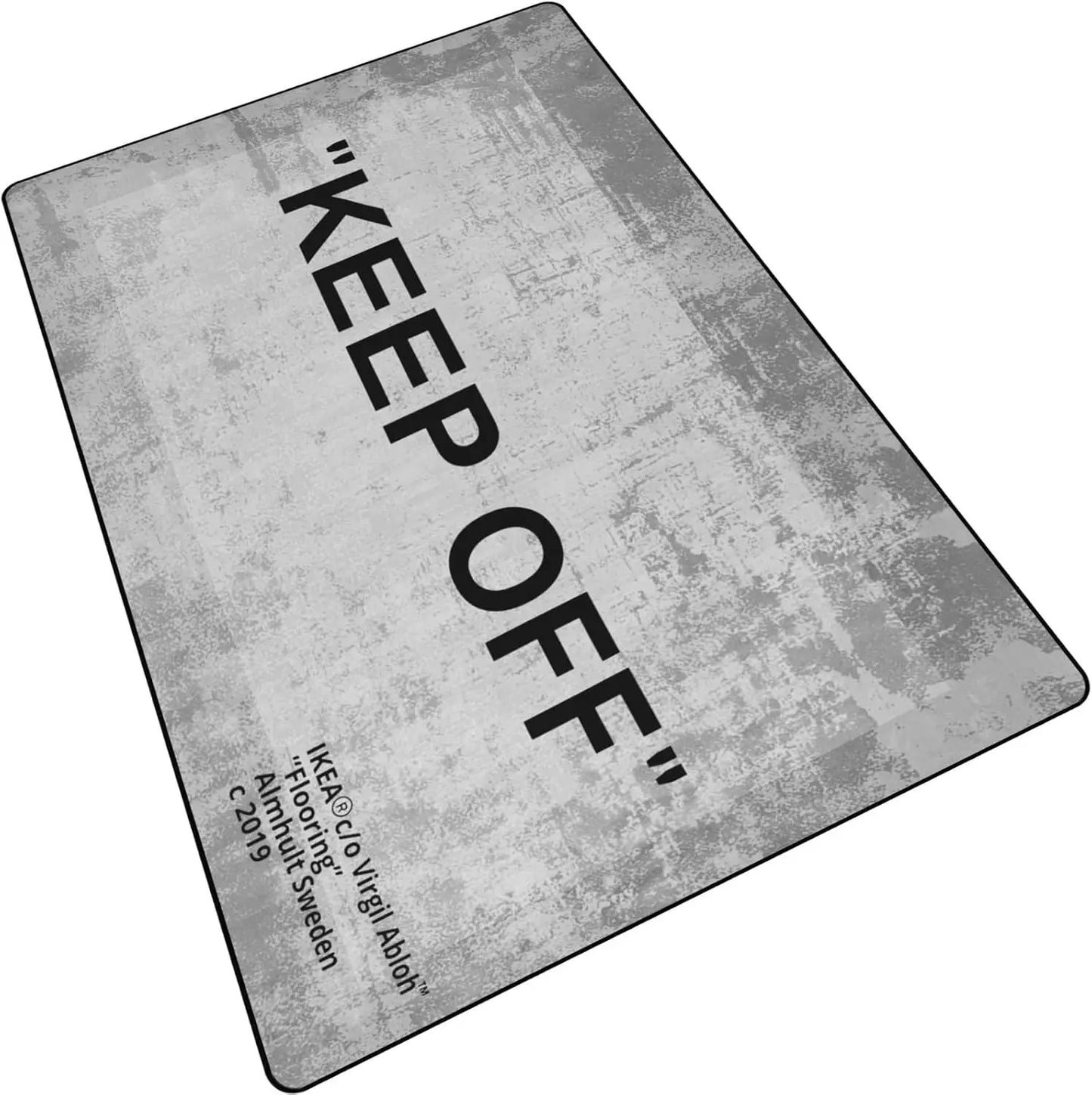 Keep Off Area Rugs Grey 3D Printed Modern Large Carpet Non-Slip Floor Mat Rug for Bedroom Livingroom Playroom Home Decor Mats