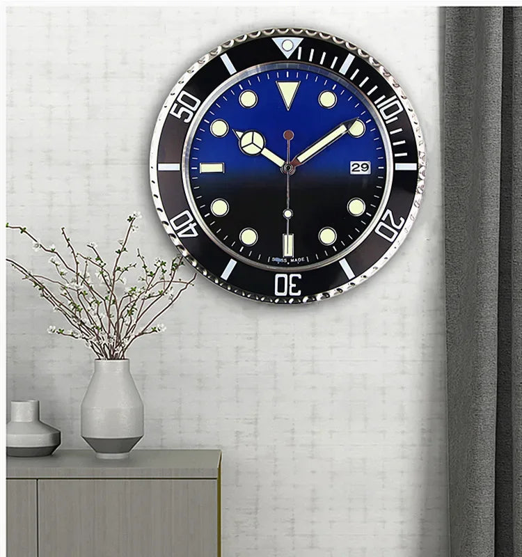 Luxury Wall Clock Design Metal Art Large Digital Luminous 35CM Wall Watches Clock 3D Home Decor Living Room Decoration Clocks