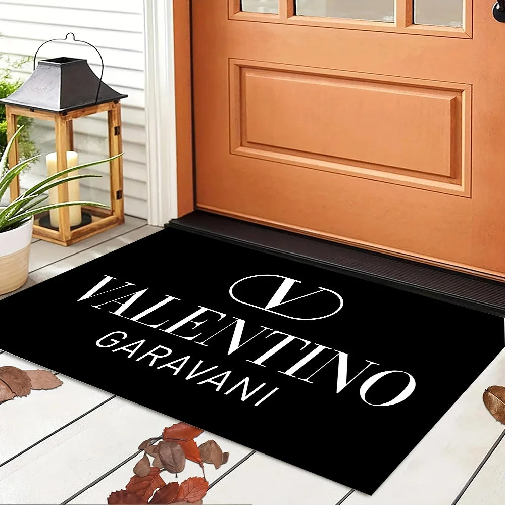Valentino Logo Aesthetic Carpet for Bedroom Kitchen Rug House Entrance Mat Doormat Entrance Door Cute Room Decor Home Decoration